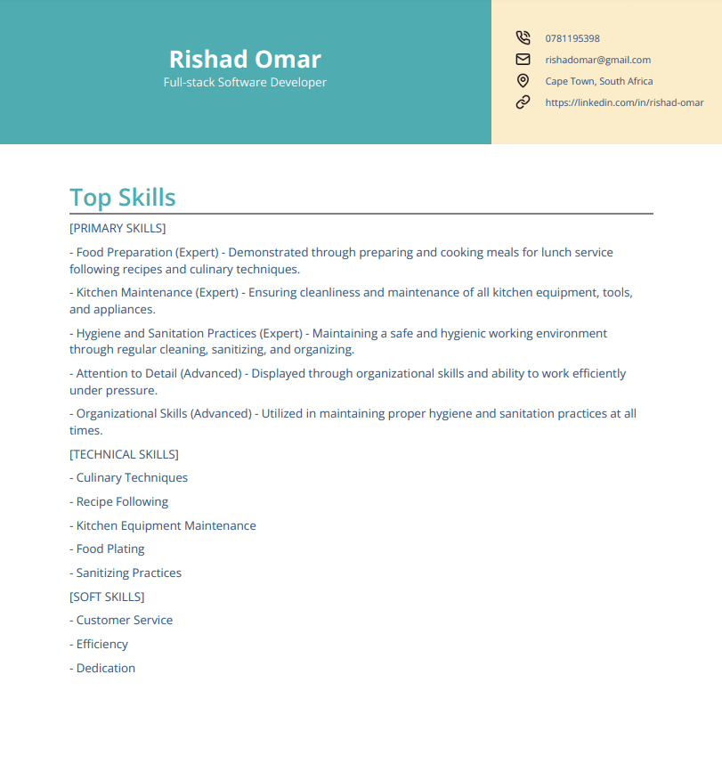 Professional CV Design gallery entry